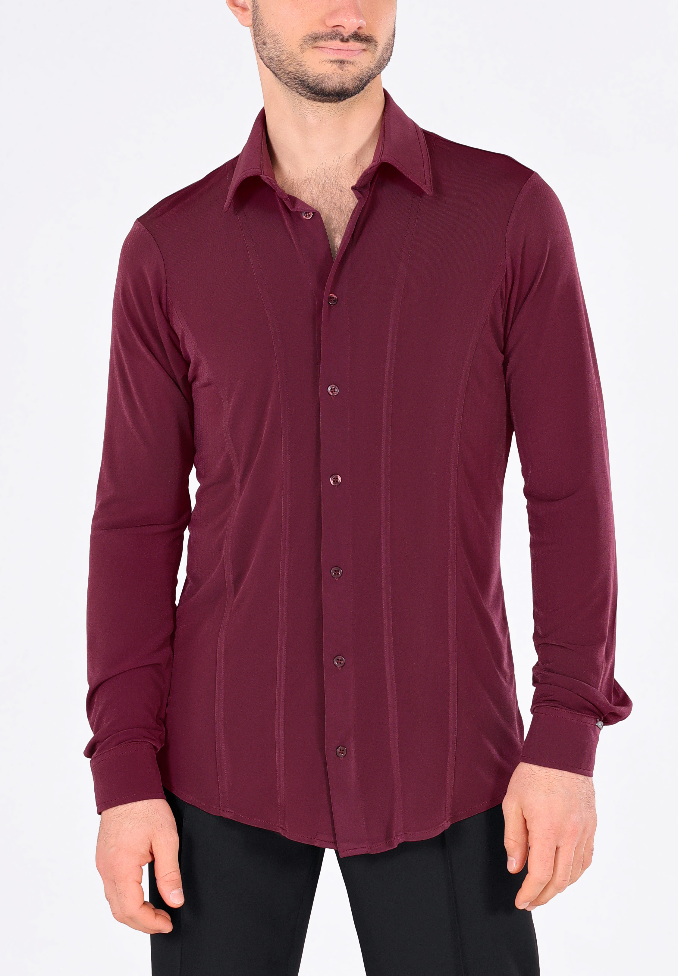 Maly Mens Dance Shirt MF72201-Burgundy