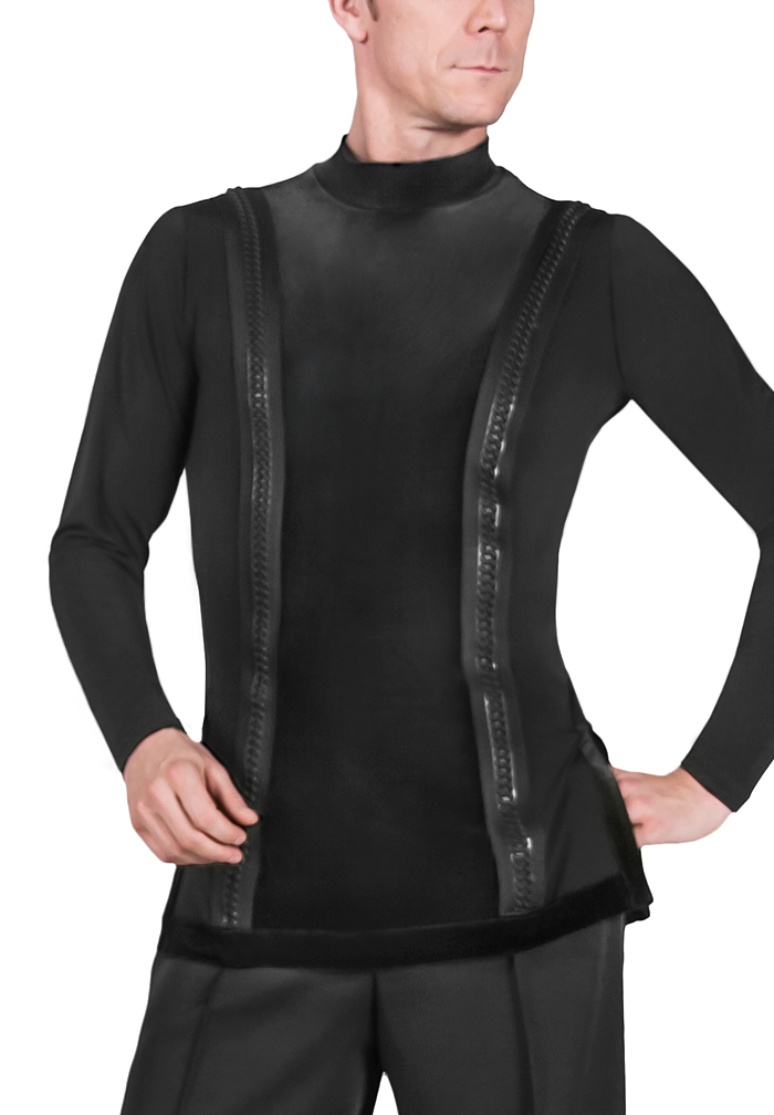 Maly Mens Turtle-Neck Shirt MF-MCL003-Black