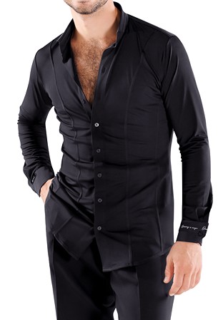 Maly Mens Leonardo Button Down Shirt JL232202-Black