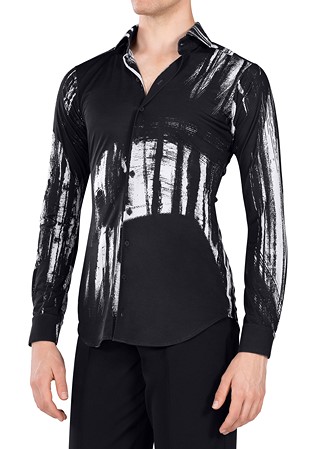 Maly Mens Martin Latin Shirt MF222201-Black/Creme