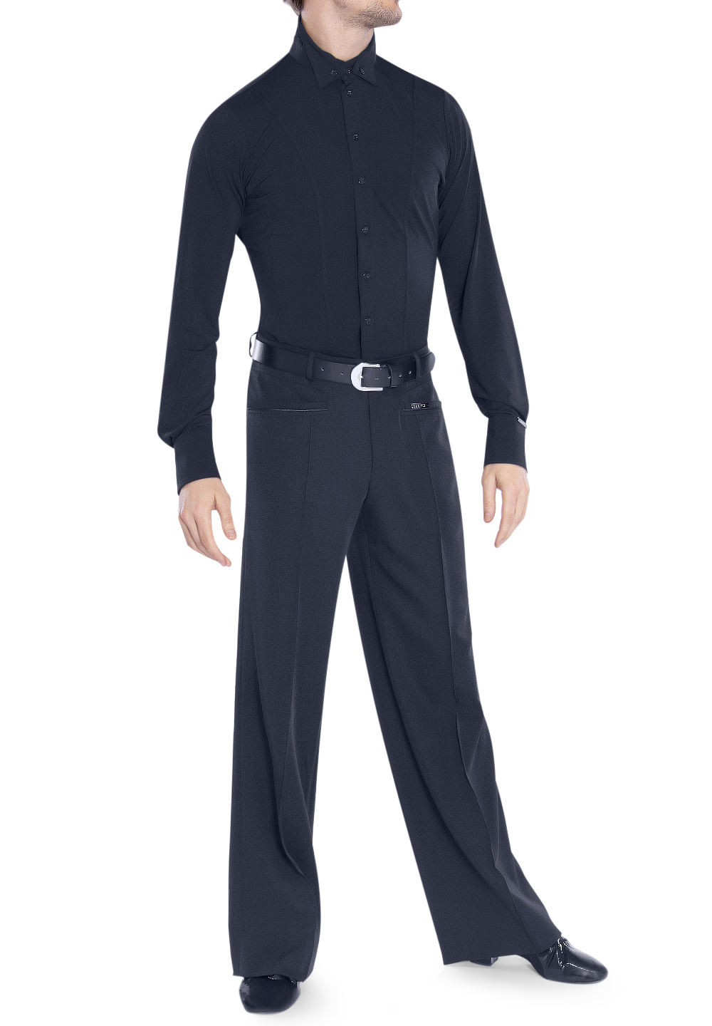 DANCE QUEEN M035-4 Grey Men's Polo Short Sleeve Ballroom Dancing Practice main image 1