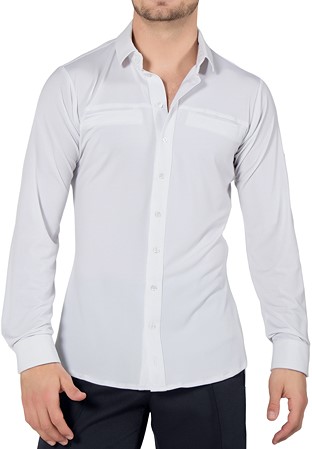 Maly Mens Shirt With Piping Trim MF182203-White
