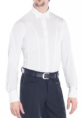 Maly Mens Stand-Up Collar Dance Shirt MF202202-White