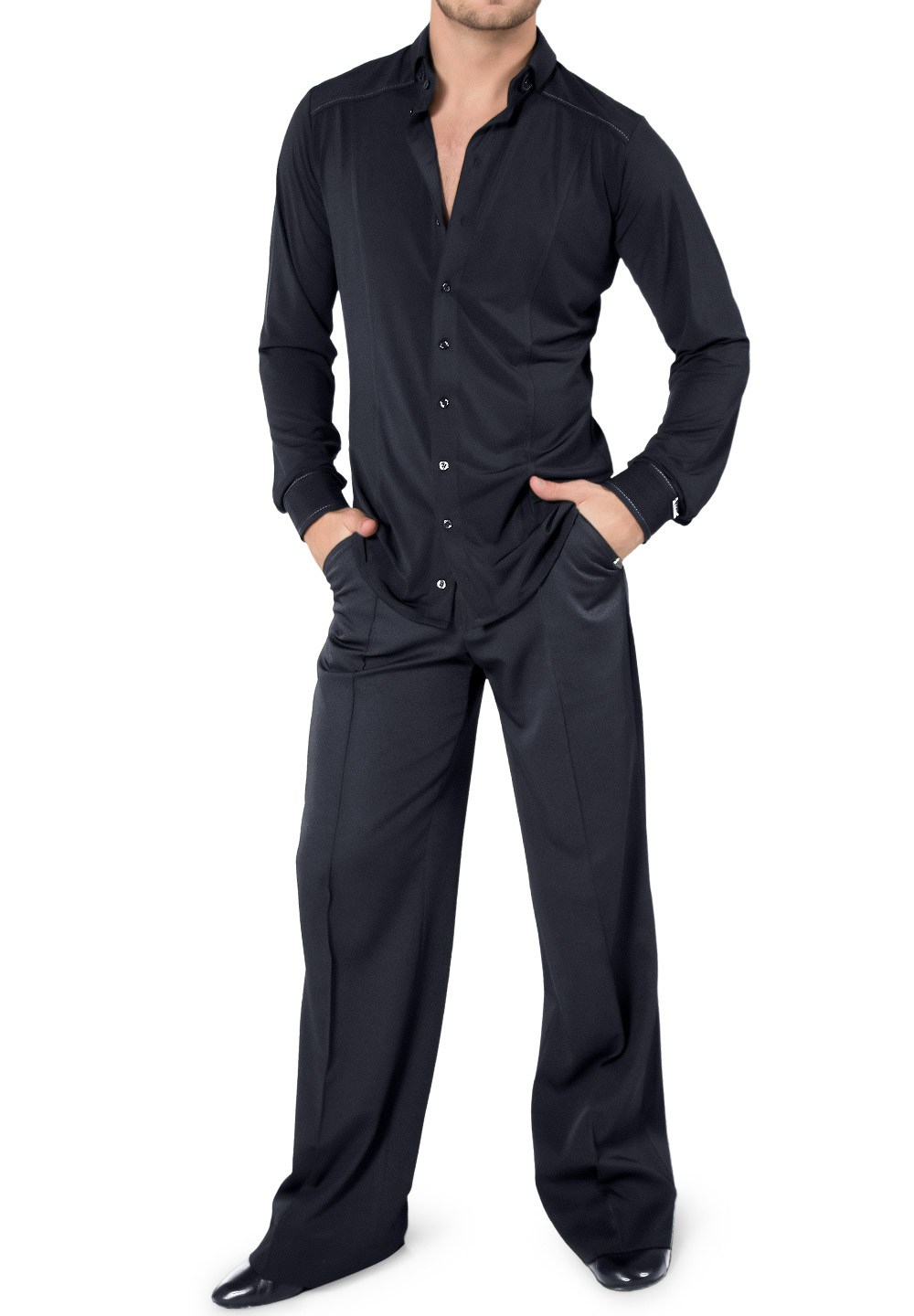 Maly Mens Trousers With Tuck Decoration MF182402 | Latin Dance Pants