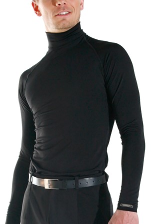Maly Mens Turtle Neck Latin Shirt MF72101-Black