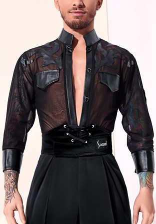 Sasuel Mens Latin Shirt Austin-Black