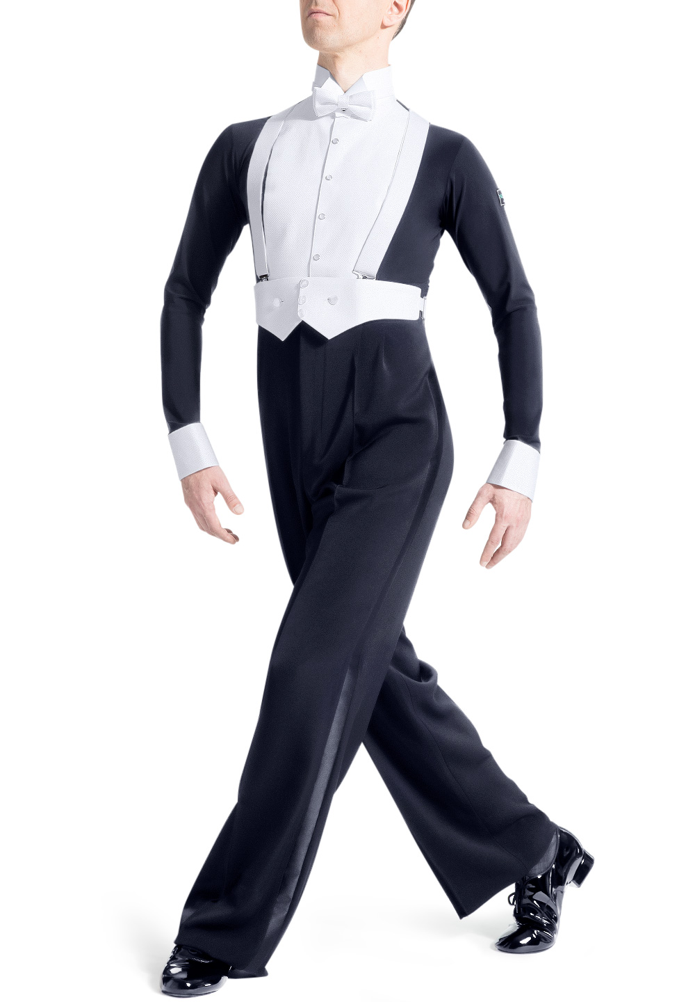 DANCE QUEEN M035-3 Classic Black Men's Polo Short Sleeve Ballroom Dancing Practice main image 0