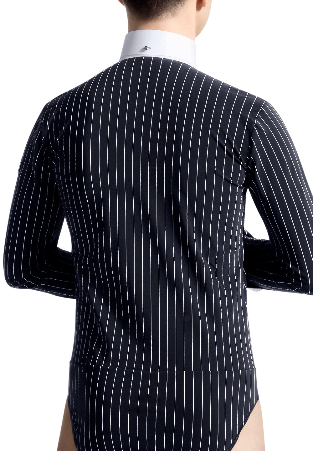 Noschese Mens Stretch Striped Ballroom Dance Body Shirt   Dancewear