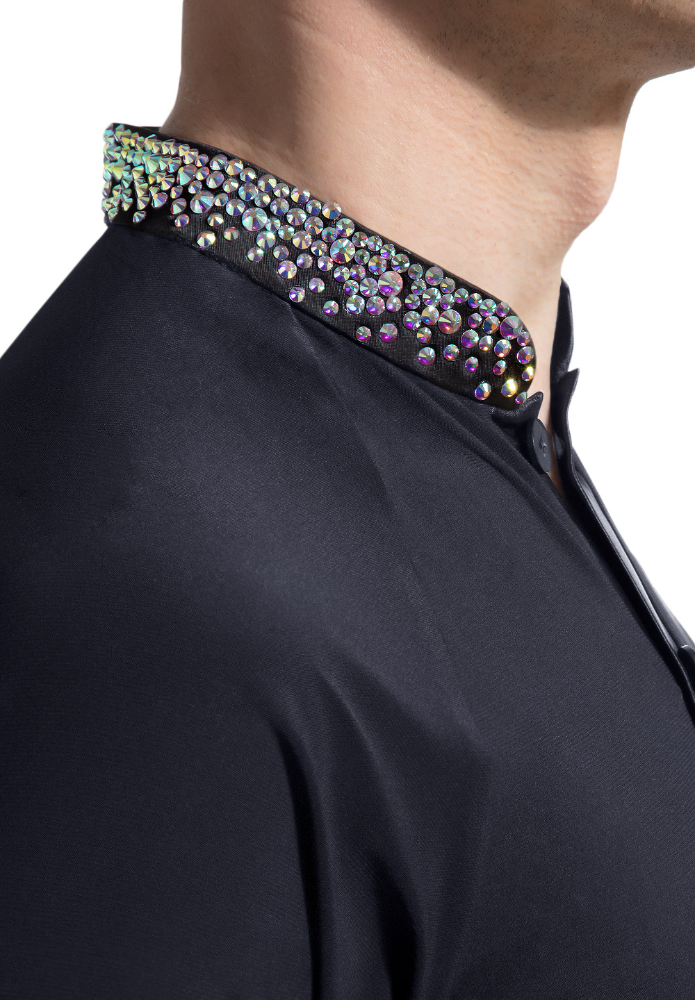 PopconAtelier Bejeweled Mandarin Collar Shirt MTC-102 | Dancewear
