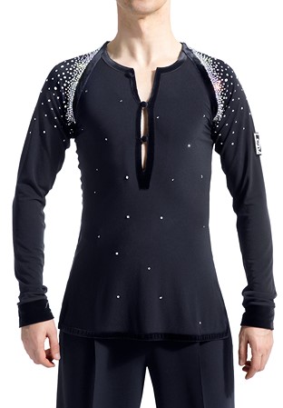PopconAtelier Buttoned Latin Performance Shirt MTC-101-Black