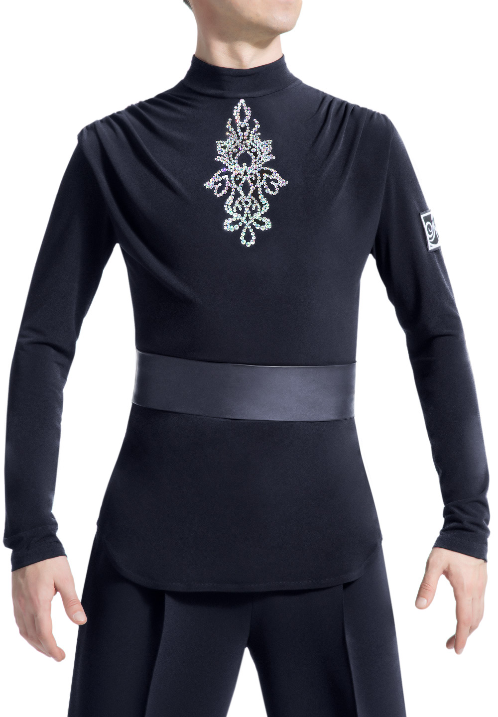PopconAtelier Crystal Diamond Top w/ Belt MTC-104-Black