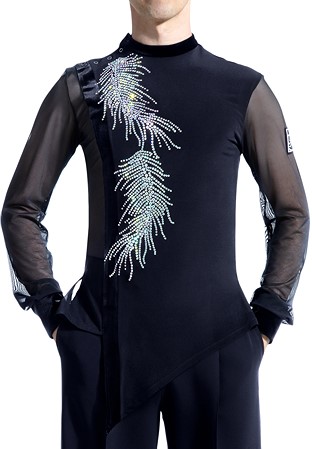 PopconAtelier Crystal Feather Performance Shirt MTC-103-Black