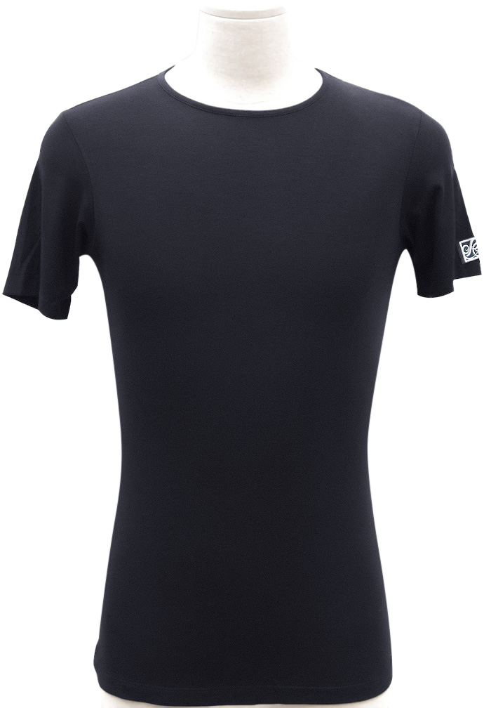 PopconAtelier Mens Short Sleeve Round Neck Top MLT002-Black