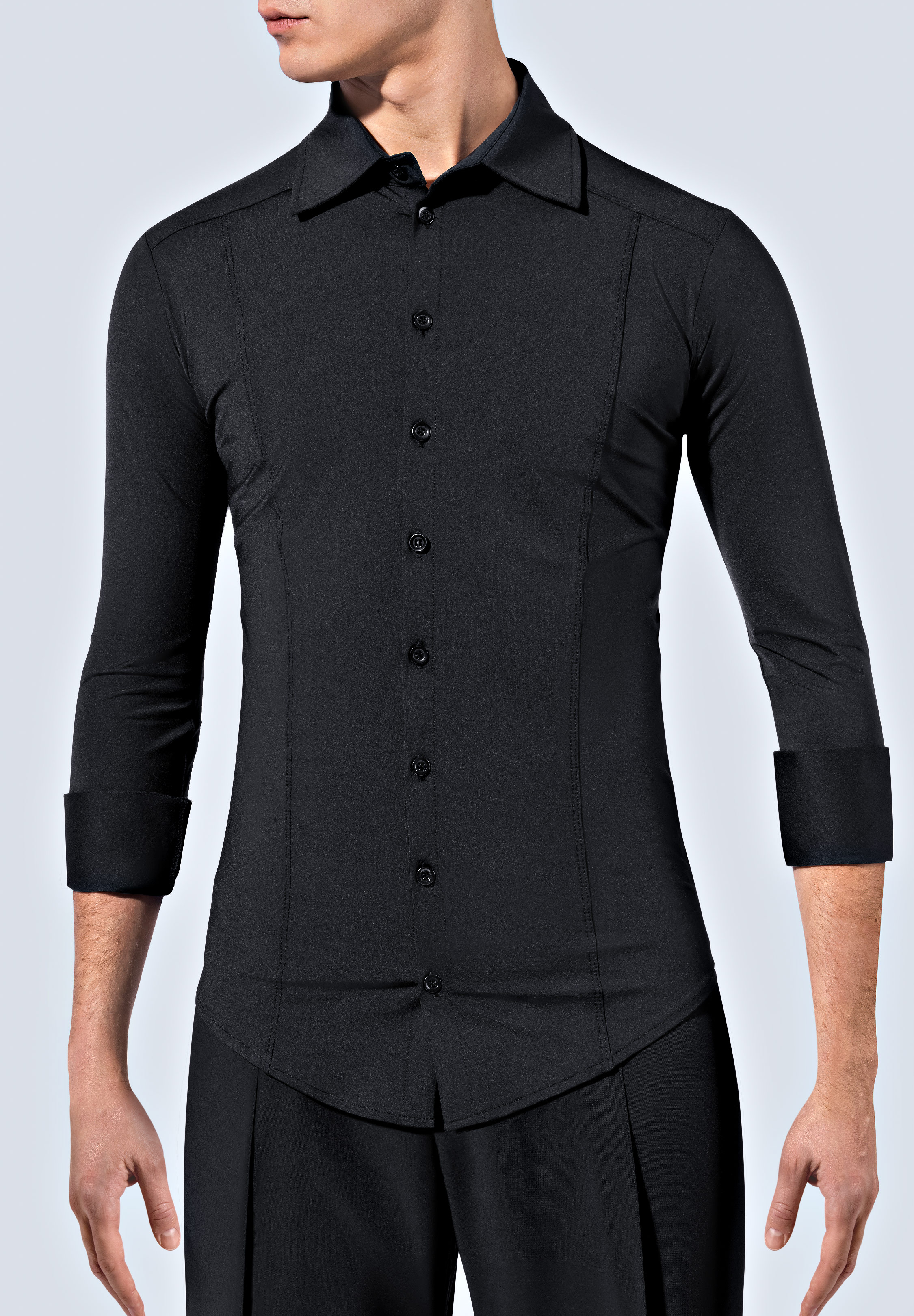 RS Atelier Mens Cesare Button Up Shirt-Black