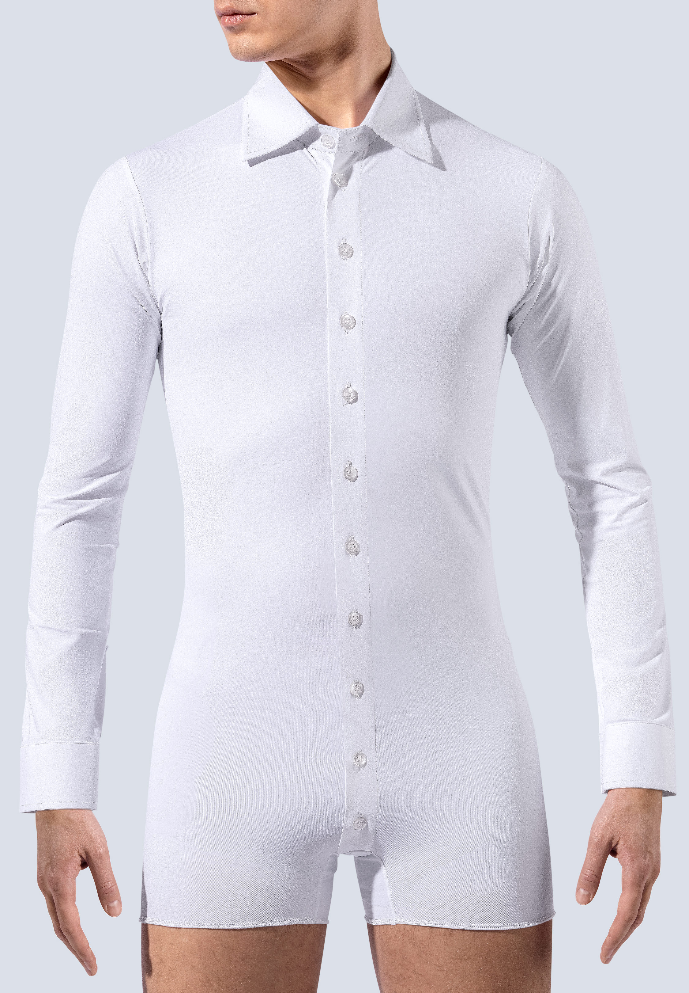 RS Atelier Mens Daniele Stretch Body Shirt-White