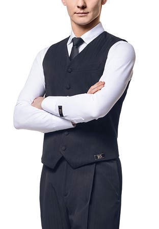 RS Atelier Mens Walter Trendy Waistcoat-Black Stripe Black