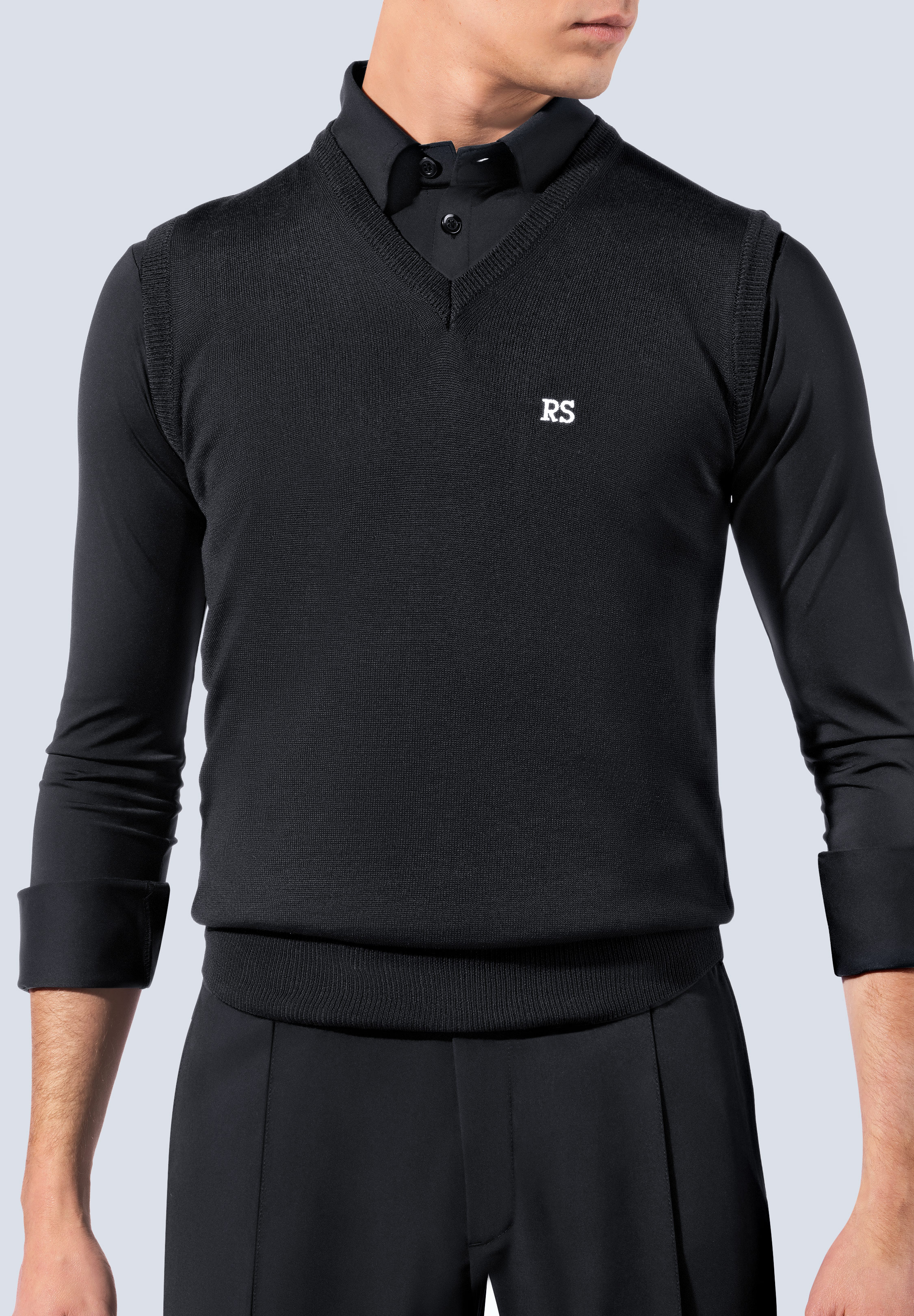 RS Atelier Mens Vittorio Knit Wear Waistcoat-Black