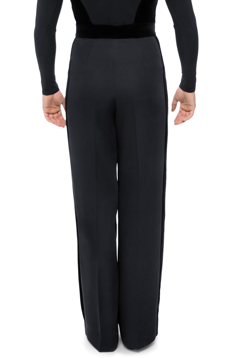 Sasuel Mens Latin Trousers w/ Pleat & Velvet Binding Dancewear