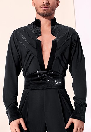 Sasuel Mens Latin Shirt Ramon-Black