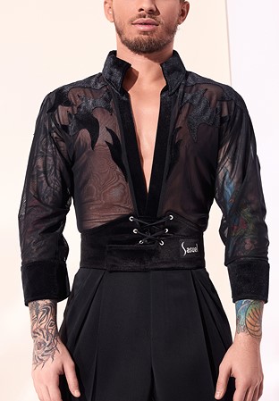 Sasuel Mens Latin Shirt Wayne-Black