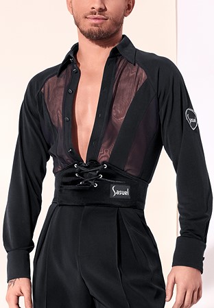Sasuel Mens Latin Shirt Cameron-Black