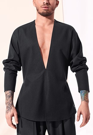 Sasuel Mens Linen Shirt Vince-Black Linen