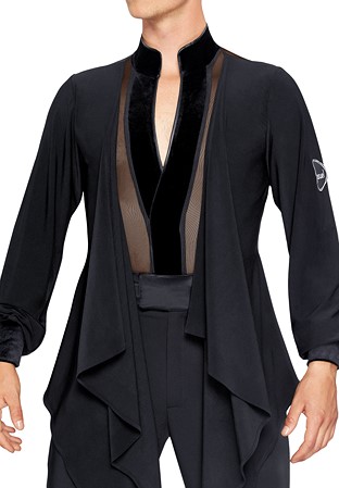 Sasuel Mens Latin Shirt Adam-Black Crepe