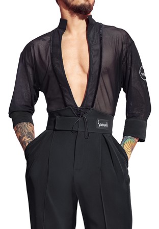 Sasuel Men’s Mike Latin Shirt-Black