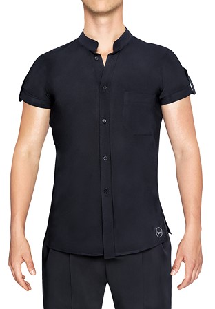 Sasuel Short Sleeve Practice Shirt Mario-Black Crepe