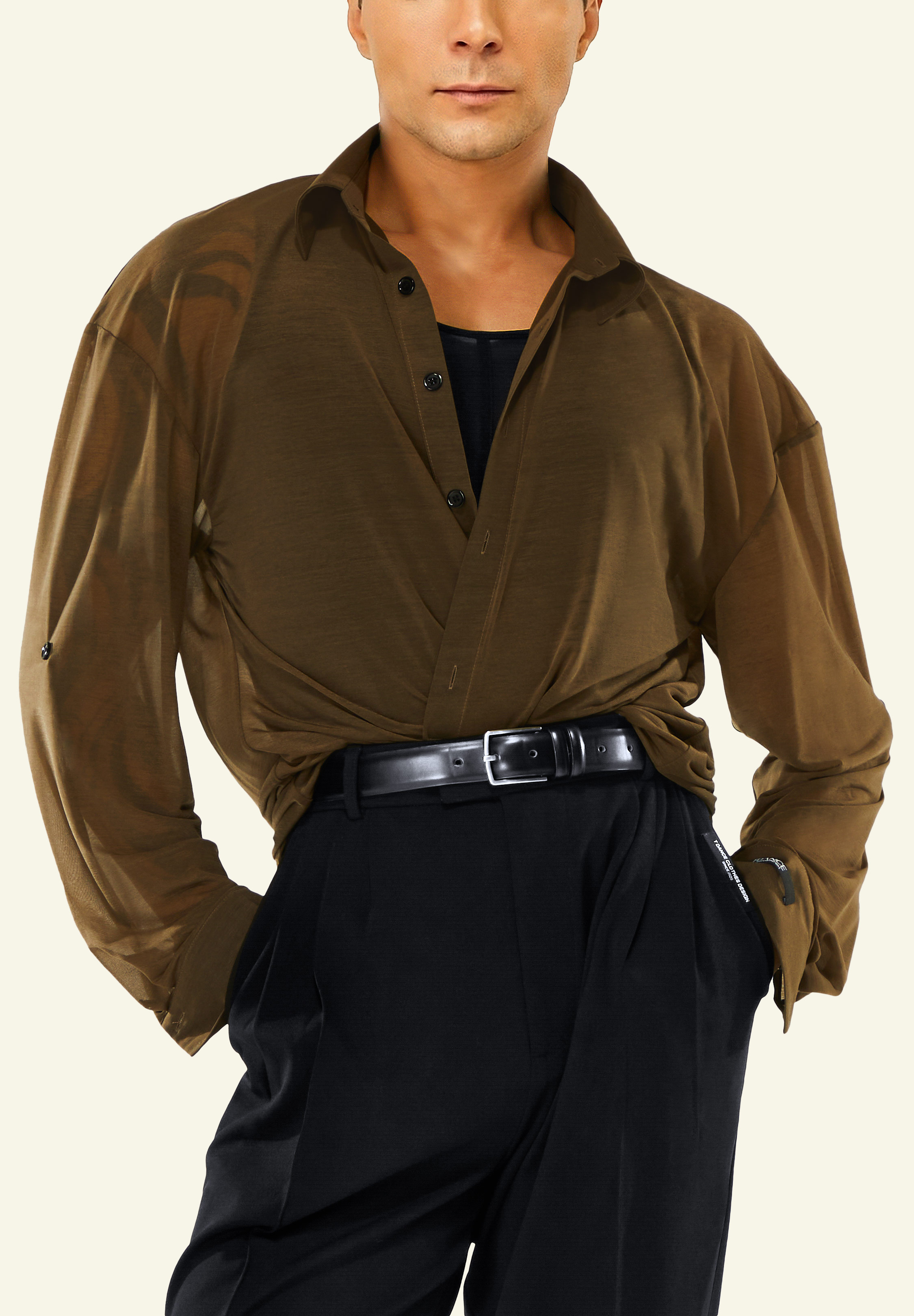 TDANCE Lightweight Button Cuff Shirt BS-0005-Green