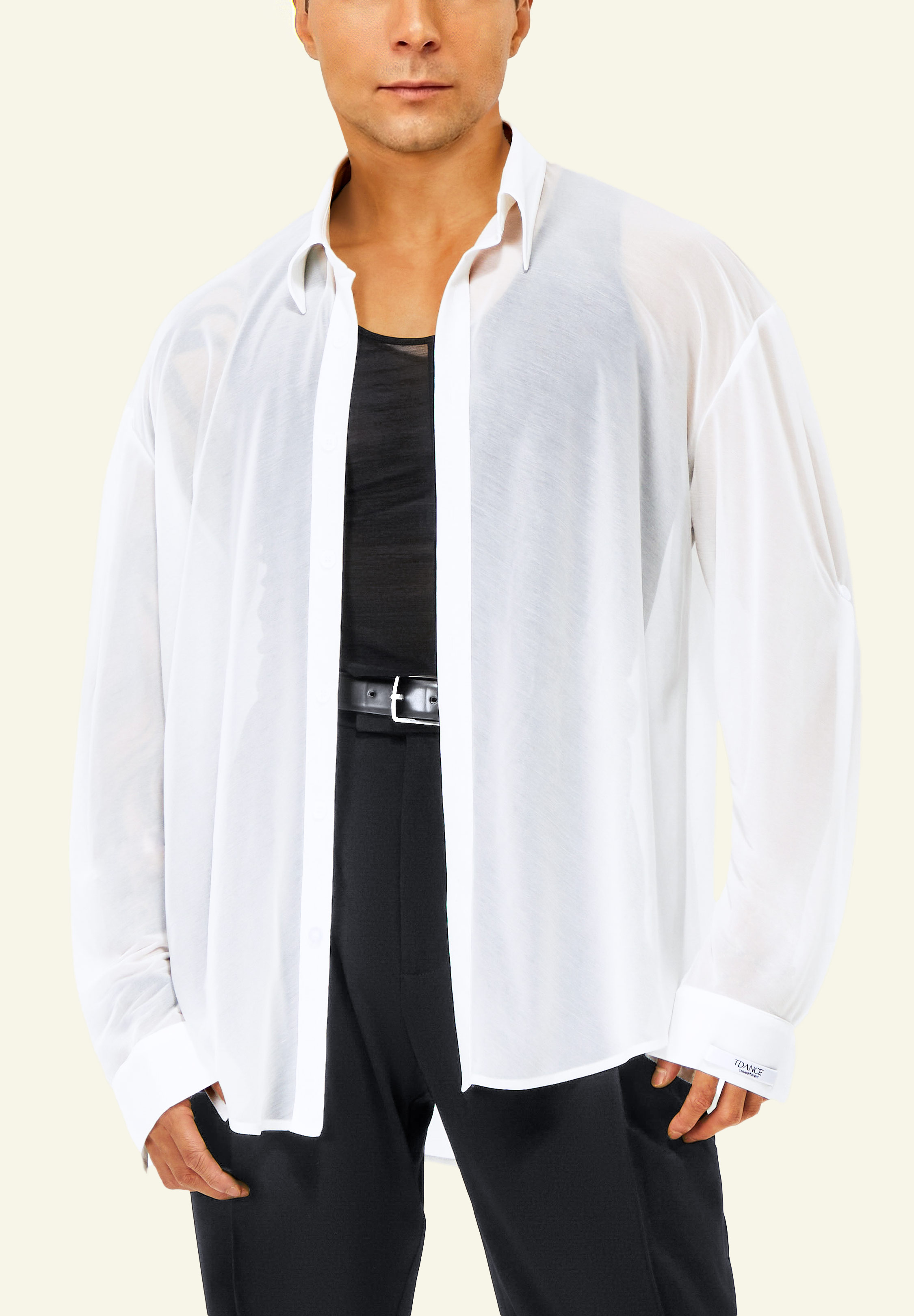 TDANCE Lightweight Button Cuff Shirt BS-0005-White