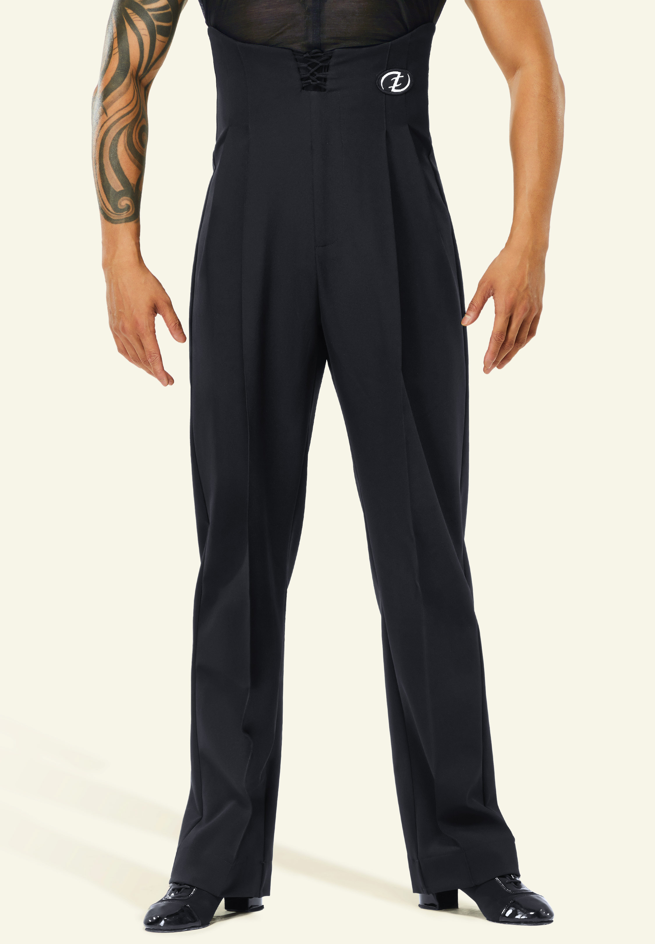 TDANCE Men’s Lace-Up Waist Dance Trousers No.3-Black