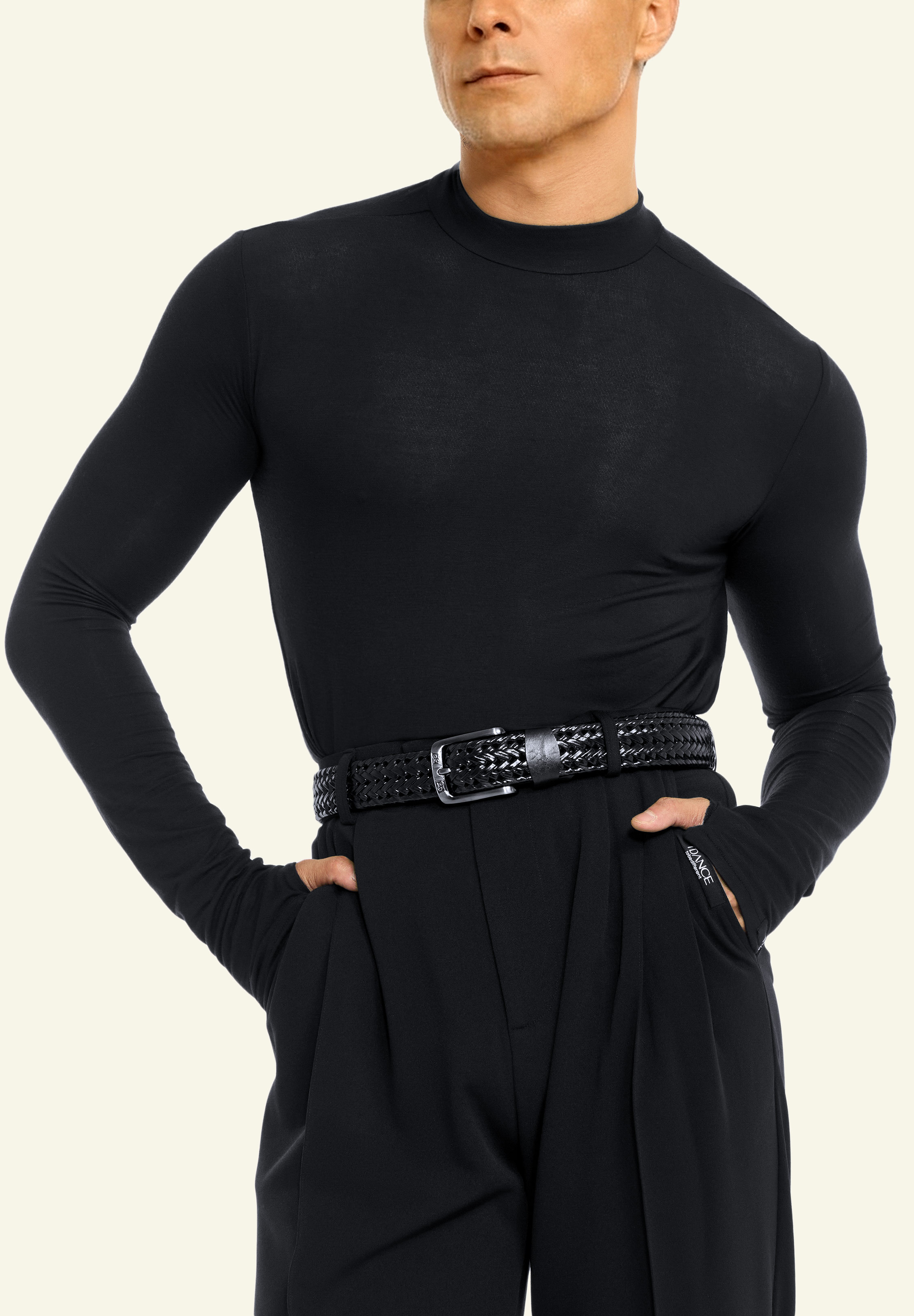 TDANCE Men’s Sleek Motion Mock Top BS-0020-Black