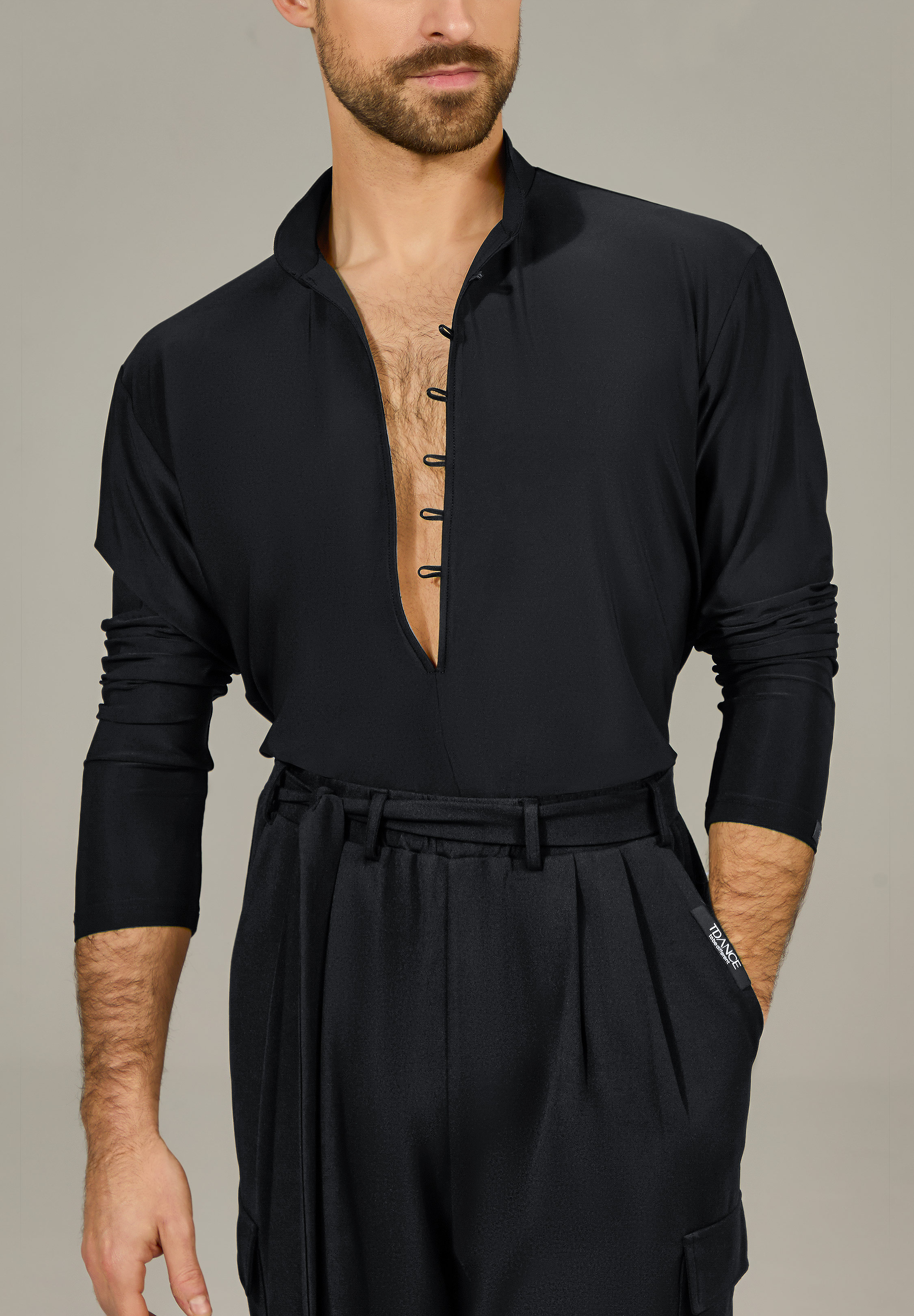 TDANCE Modern Loop Button Top BS-0050-Black