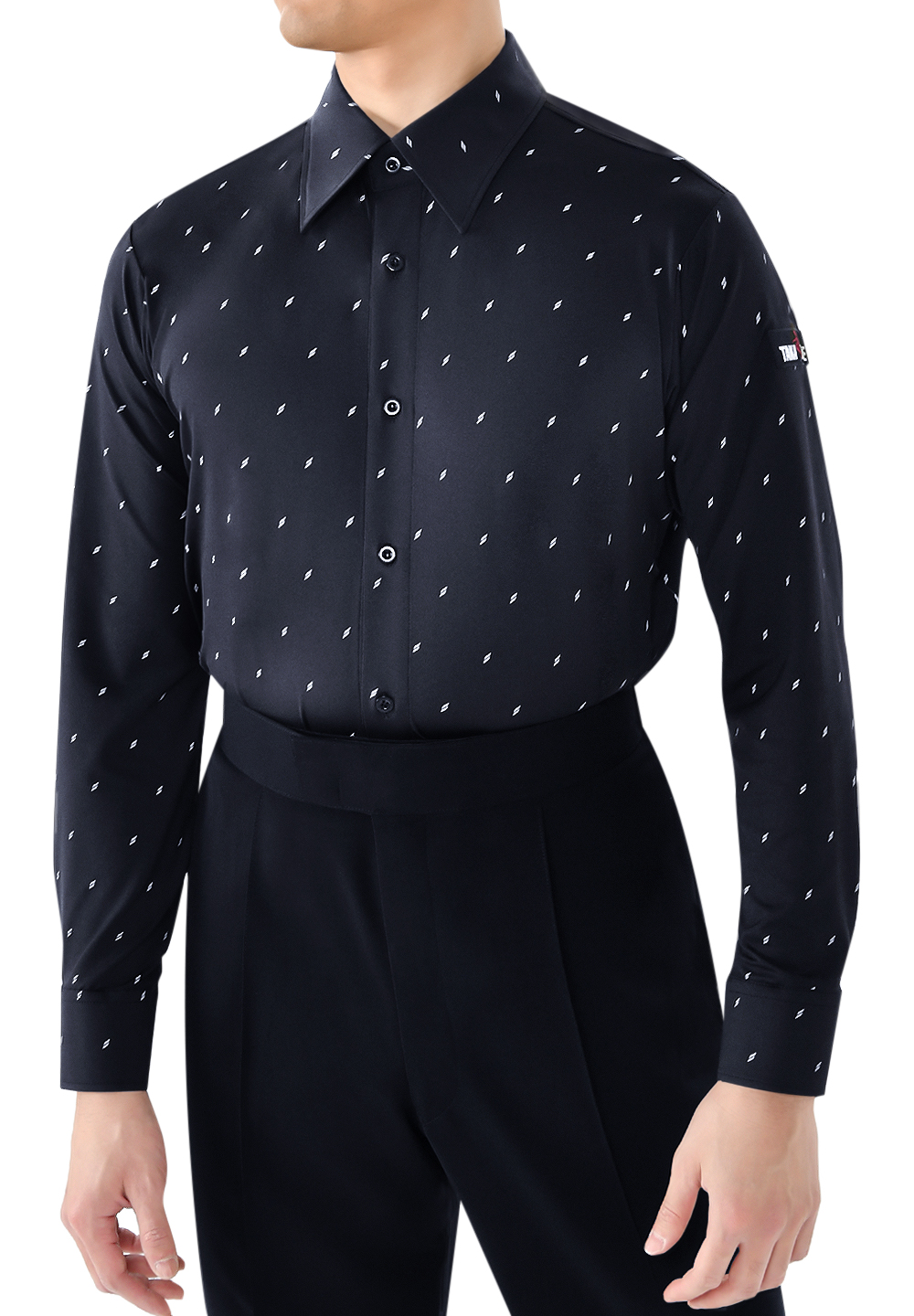 Taka Mens Ballroom Shirt MS296 Print-White Feather Print