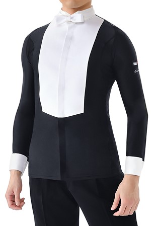 Taka Mens Standard Dance Shirt MS381A-Black/White