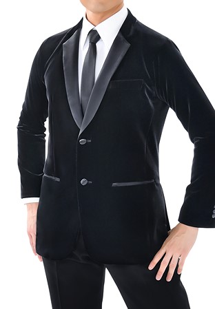Taka Satin Lapel 2 Buttons Ballroom Smooth Jacket MJ18-Black