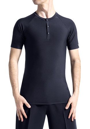 Tasha by Popcon Mens Raglan Sleeve Latin Top TMLT002-Black