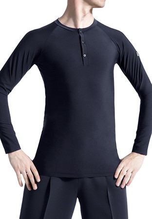 Tasha by Popcon Mens Raglan Sleeve Latin Top TMLT003-Black