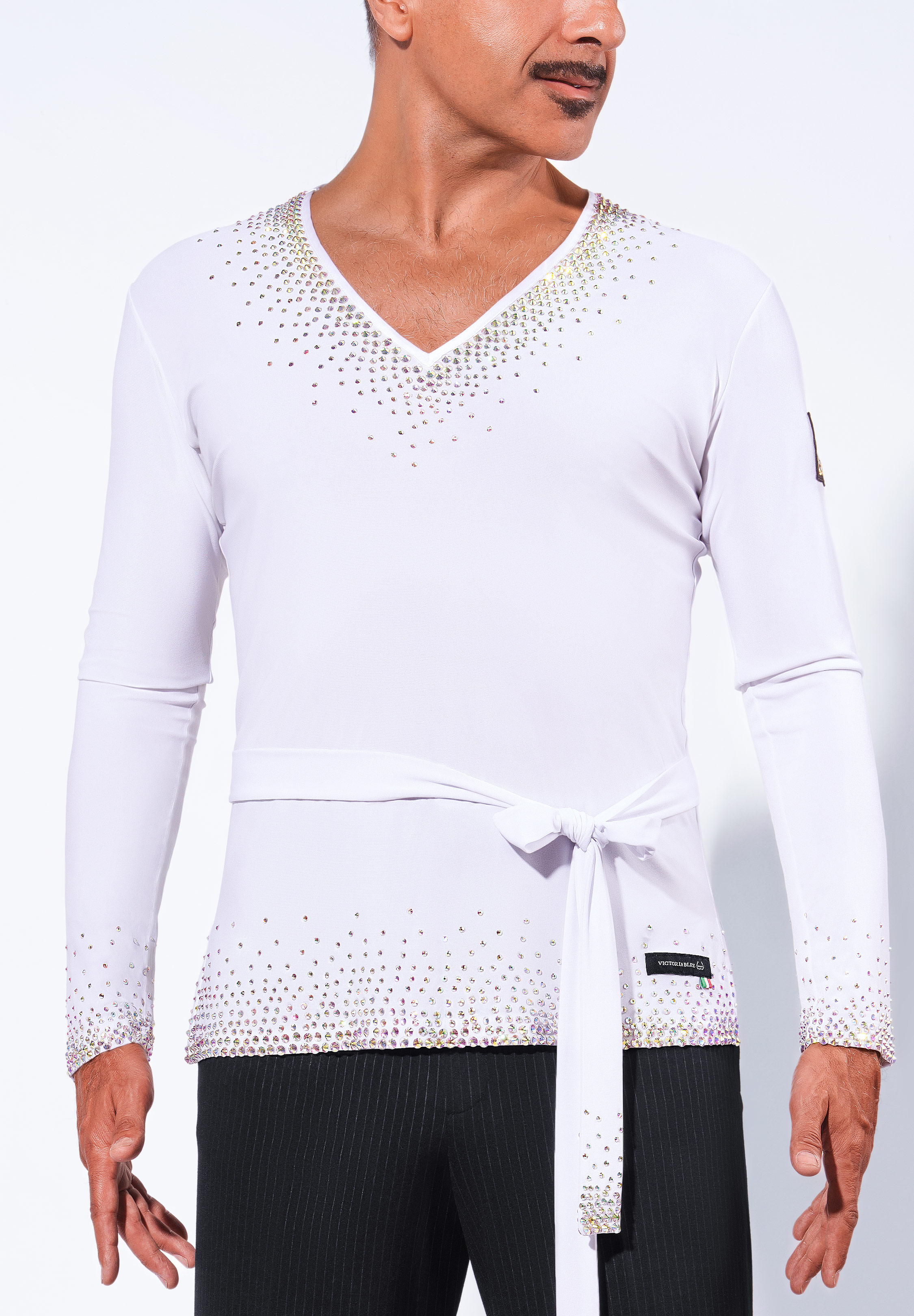 Victoria Blitz Mens Latin Shirt Leone-White