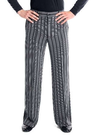 Victoria Blitz Mens Pinstripe Trousers UOMO002-Pinstriped White/Black