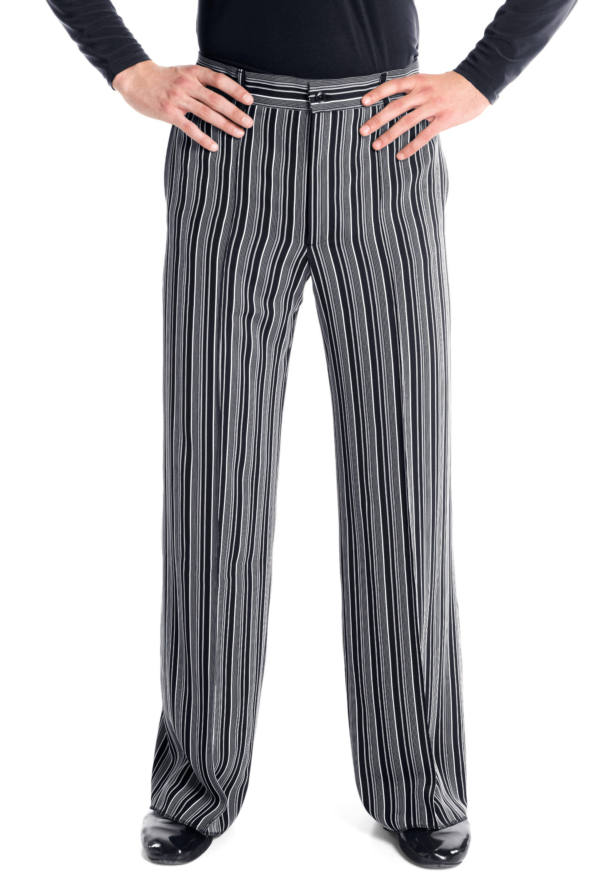mens black and white pinstripe pants