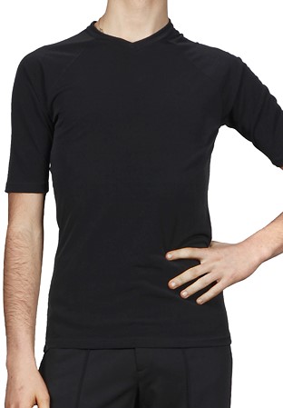 Victoria Blitz Mens V-neck Latin Shirt UOMO 003-Black