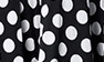 Black with White Polka Dot and Red Satin Band