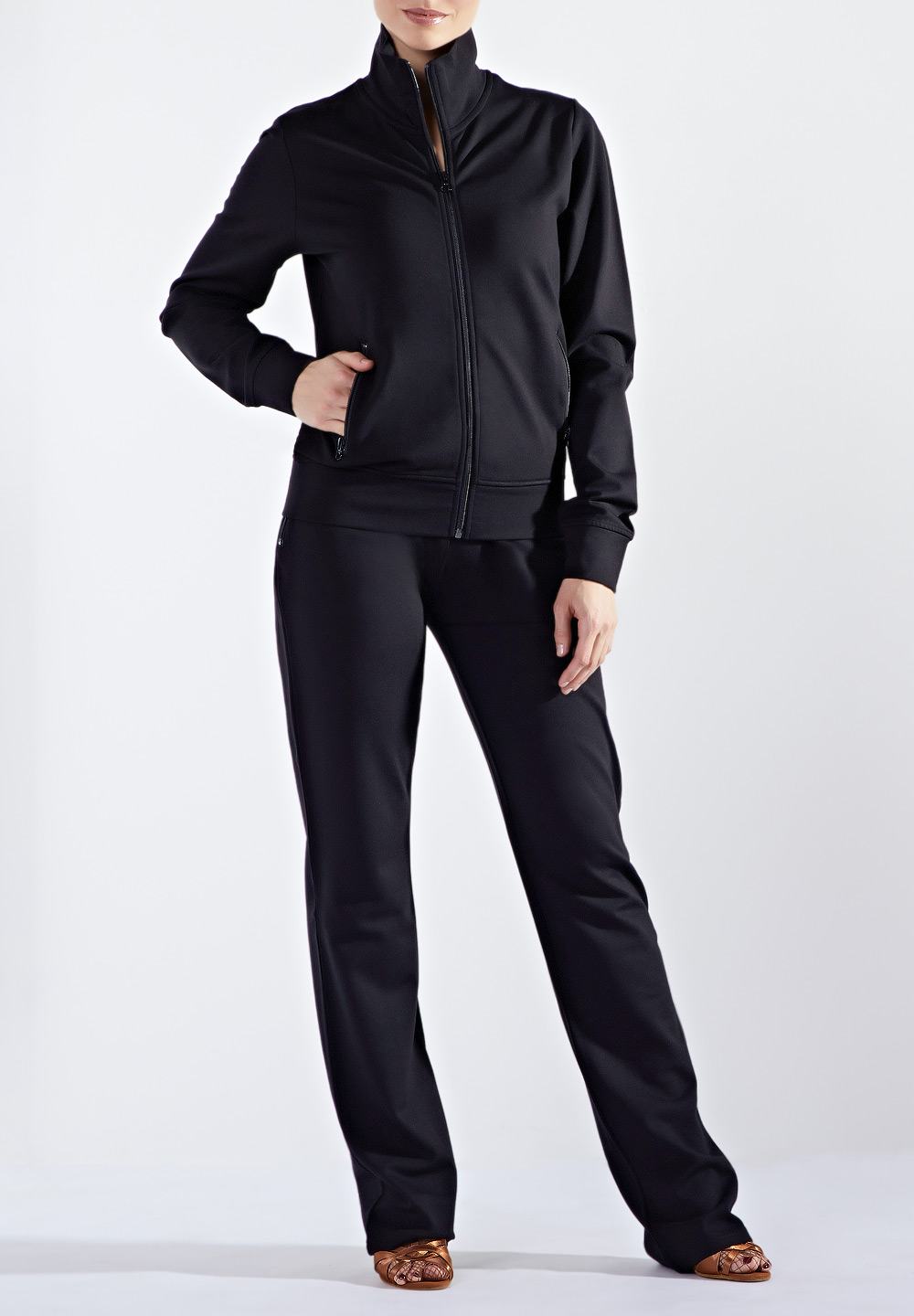 Chrisanne Clover Ladies Crystal Logo Tracksuit-Black