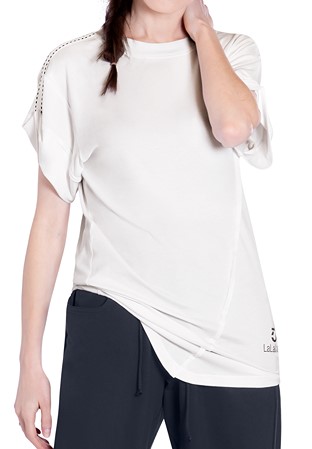 Maly Ladies Diagonal Stitching Practice Shirt LC202102-White