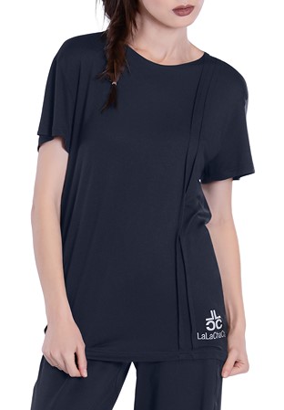 Maly Ladies Tucked Stripe Training Shirt LC192101-Black