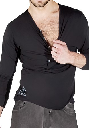 Maly Mens Trendy Latin Dance Shirt LC122101-Black