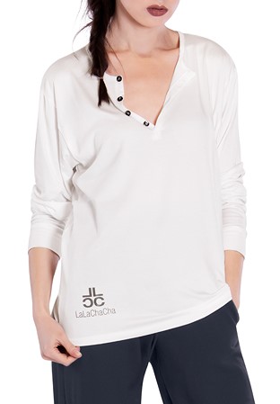 Maly Womens Trendy Latin Dancing Shirt LC122101-White