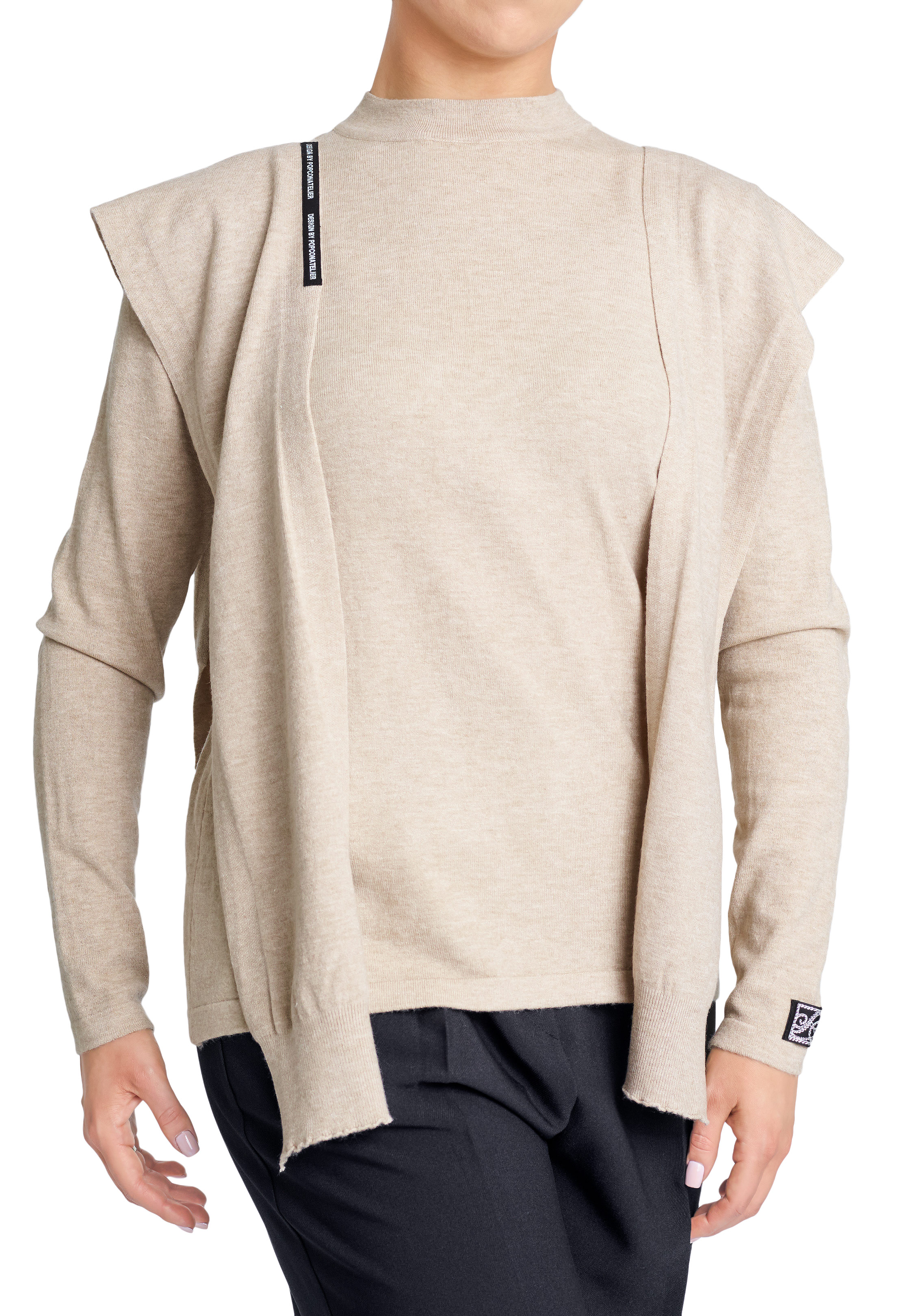 PopconAtelier Ladies Training Shirt w/ Scarf WT029-01 Beige